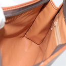 CELINE Macadam Canvas Clutch Bag PVC Leder Braun Gold Auth ka4489-18