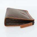 CELINE Macadam Canvas Clutch Bag PVC Leder Braun Gold Auth ka4489-4