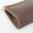 CELINE Macadam Canvas Clutch Bag PVC Leder Braun Gold Auth ka4489-14