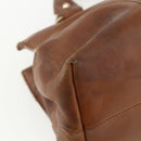 CELINE Hand Bag Leather Brown Gold Auth ka449-13