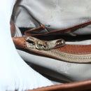 CELINE Hand Bag Leather Brown Gold Auth ka449-17