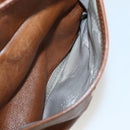 CELINE Hand Bag Leather Brown Gold Auth ka449-24