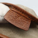 CELINE Hand Bag Leather Brown Gold Auth ka449-25