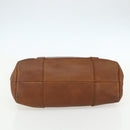 CELINE Hand Bag Leather Brown Gold Auth ka449-9