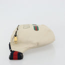GUCCI Sherry Line Waist bag Leather Red White 493869 Auth ka4491A-5