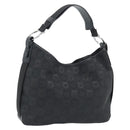 Salvatore Ferragamo Gancini Shoulder Bag Canvas Black Silver Auth ka4493A-1