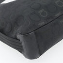 Salvatore Ferragamo Gancini Shoulder Bag Canvas Black Silver Auth ka4493A-11