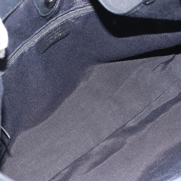 Salvatore Ferragamo Gancini Shoulder Bag Canvas Black Silver Auth ka4493A