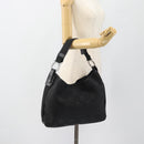 Salvatore Ferragamo Gancini Shoulder Bag Canvas Black Silver Auth ka4493A-20