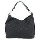 Salvatore Ferragamo Gancini Shoulder Bag Canvas Black Silver Auth ka4493A-3
