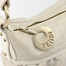 FENDI Zucca Canvas Shoulder Bag PVC White Gold Auth ka4495A-14