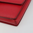 Salvatore Ferragamo Vala Chain Shoulder Bag Leather Red Gold Auth ka4496-10