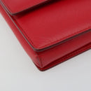 Salvatore Ferragamo Vala Chain Shoulder Bag Leather Red Gold Auth ka4496-11