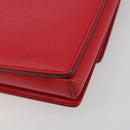 Salvatore Ferragamo Vala Chain Shoulder Bag Leather Red Gold Auth ka4496-12