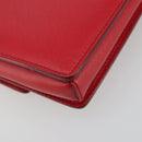 Salvatore Ferragamo Vala Chain Shoulder Bag Leather Red Gold Auth ka4496-13