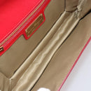 Salvatore Ferragamo Vala Chain Shoulder Bag Leather Red Gold Auth ka4496-17