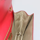 Salvatore Ferragamo Vala Chain Shoulder Bag Leather Red Gold Auth ka4496-18