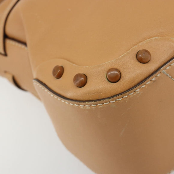 TOD’S Shoulder Bag Leather Brown Silver Auth ka4498A