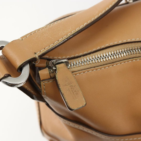 TOD’S Shoulder Bag Leather Brown Silver Auth ka4498A