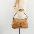 TOD’S Shoulder Bag Leather Brown Silver Auth ka4498A-24