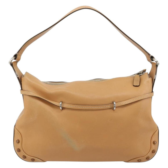 TOD’S Shoulder Bag Leather Brown Silver Auth ka4498A