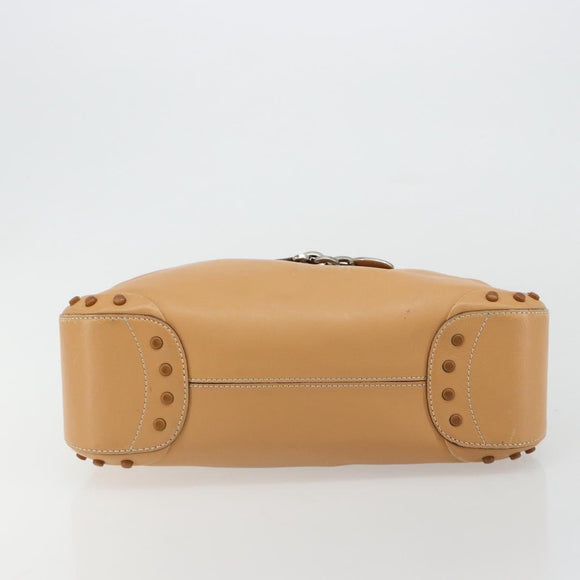 TOD’S Shoulder Bag Leather Brown Silver Auth ka4498A