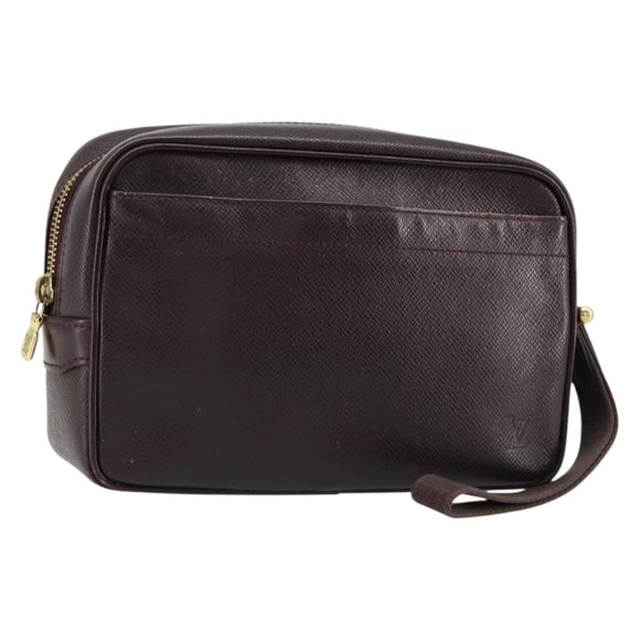 LOUIS VUITTON Taiga Karga Clutch Bag Acajou M30816 LV Auth ka4500
