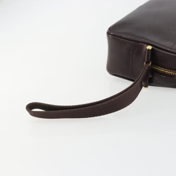 LOUIS VUITTON Taiga Karga Clutch Bag Acajou M30816 LV Auth ka4500
