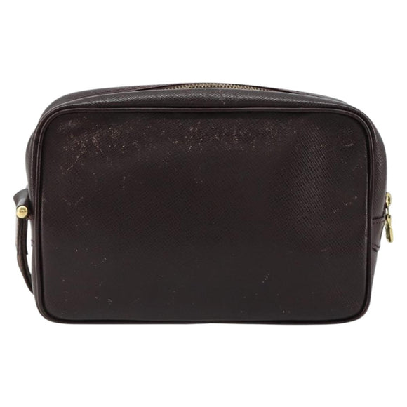 LOUIS VUITTON Taiga Karga Clutch Bag Acajou M30816 LV Auth ka4500