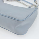 PRADA Re-Edition Shoulder Bag Nylon Blue Silver Auth ka4501A-18
