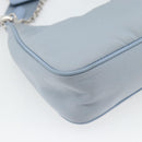 PRADA Re-Edition Shoulder Bag Nylon Blue Silver Auth ka4501A-19