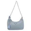 PRADA Re-Edition Shoulder Bag Nylon Blue Silver Auth ka4501A-13