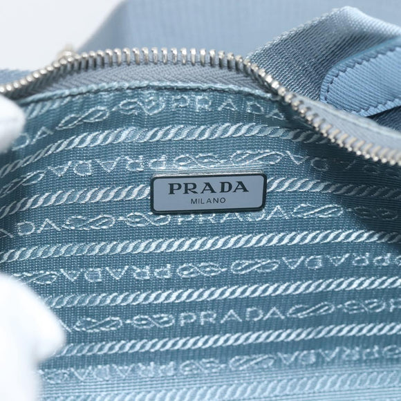 PRADA Re-Edition Shoulder Bag Nylon Blue Silver Auth ka4501A