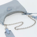 PRADA Re-Edition Shoulder Bag Nylon Blue Silver Auth ka4501A-7