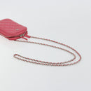 CHANEL Phone Pouch Lamb Skin Pink Silver CC Auth ka4502M-7