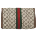 GUCCI GG Supreme Web Sherry Line Clutch Tas Beige Goud 84 01 007 Auth ka4503-3