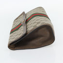 GUCCI GG Supreme Web Sherry Line Clutch Tas Beige Goud 84 01 007 Auth ka4503-4
