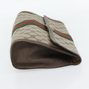 GUCCI GG Supreme Web Sherry Line Clutch Tas Beige Goud 84 01 007 Auth ka4503-5