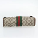 GUCCI GG Supreme Web Sherry Line Clutch Tas Beige Goud 84 01 007 Auth ka4503-7