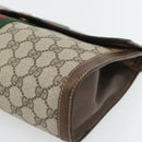 GUCCI GG Supreme Web Sherry Line Clutch Tas Beige Goud 84 01 007 Auth ka4503-8