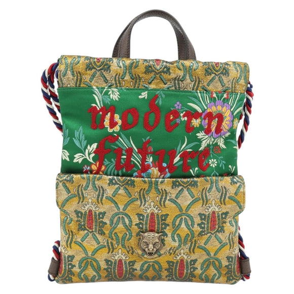 GUCCI Cat Head Backpack Jacquard Multicolor 470443 Auth ka4504SM