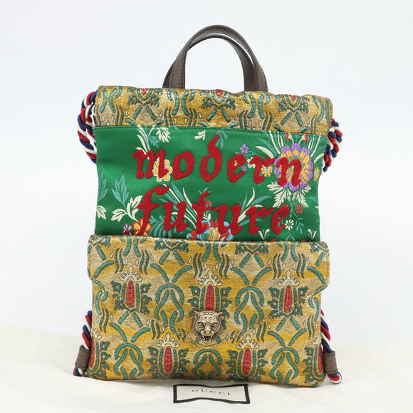 GUCCI Cat Head Backpack Jacquard Multicolor 470443 Auth ka4504SM