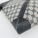 GUCCI GG Supreme Sherry Line Shoulder Bag PVC Navy Gold Auth ka4505-14
