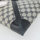 GUCCI GG Supreme Sherry Line Shoulder Bag PVC Navy Gold Auth ka4505-15