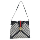 GUCCI GG Supreme Sherry Line Shoulder Bag PVC Navy Gold Auth ka4505-13