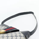 GUCCI GG Supreme Sherry Line Shoulder Bag PVC Navy Gold Auth ka4505-8