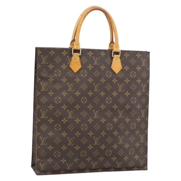 LOUIS VUITTON Monogram Sac Plat Handtas M51140 LV Auth ka4508