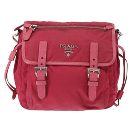 PRADA Shoulder Bag Nylon Pink Silver Auth ka451 - 0