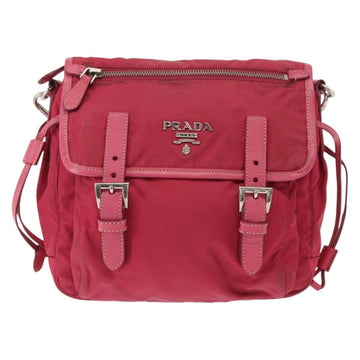 PRADA Shoulder Bag Nylon Pink Silver Auth ka451 - 0