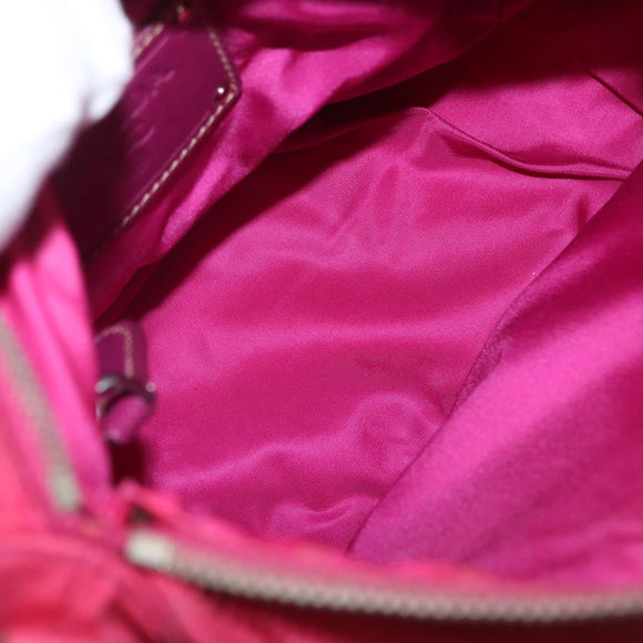 PRADA Shoulder Bag Nylon Pink Silver Auth ka451